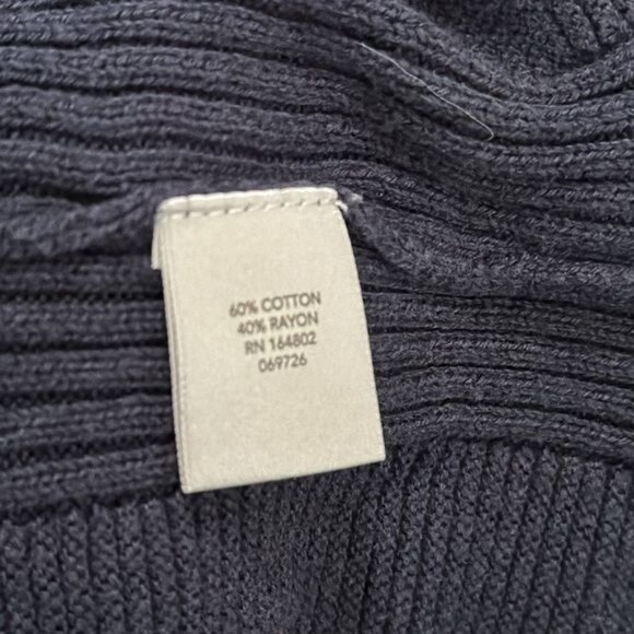 Navy Blue 3/4 Sleeve Ribbed Knit Top By CJ Banks 2X Cotton & Rayon Blend - Picture 3 of 10